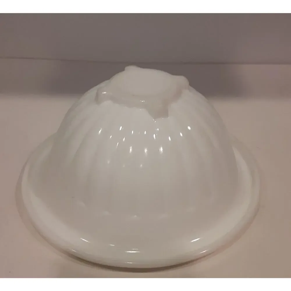 Vintage 1930s Hocking Vitrock White Milk Glass Serving Bowl Depression Era